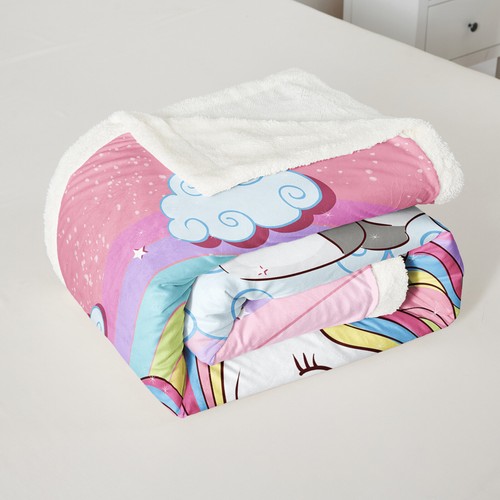 Animal Blanket Horse Wolf Tiger Unicorn 150x200cm Plush Soft Sofa Throw Rug Warm - Picture 79 of 167