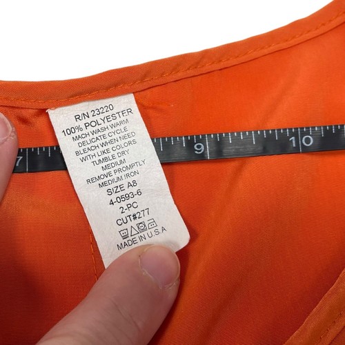 Roaman's Womens A8 2-piece Dress & Jacket Bright Orange Sleeveless Dress Long - Picture 11 of 14