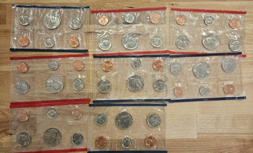 Four Sets United States Mint Uncirculated Coin Sets 1985/86/87/88