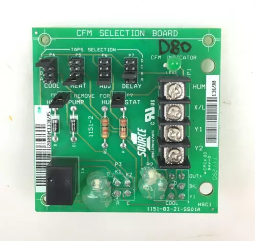 SOURCE 1 031-01958-000 1151-83-21-SS01A Control Board used #D80
