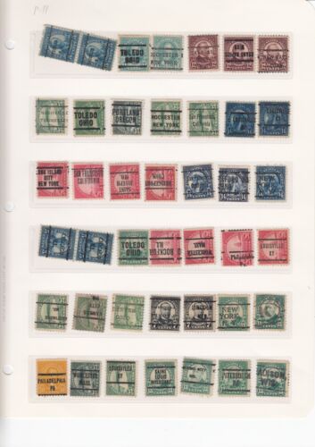 Ninja Stamps- US Sc#565 #622 etc Town Precancels (42) +Pairs Inverted C1982x731 - Photo 1 sur 5