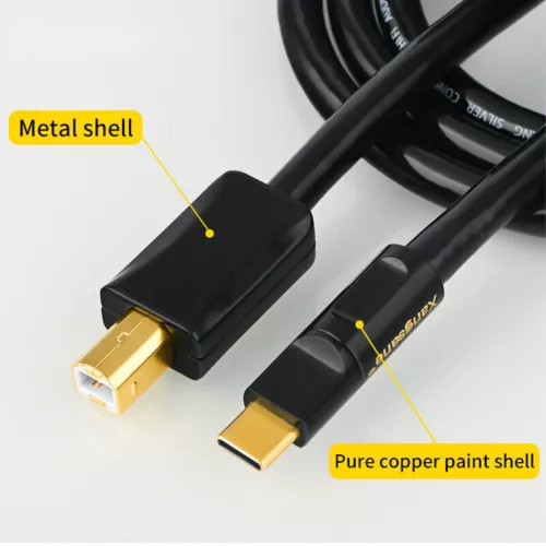 HiFi Audio USB Cable Pure Silver Core Type C to USB A USB B OTG Decoding Cord - Picture 3 of 8