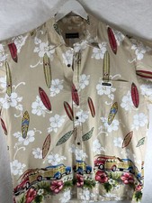 Excellent Hawaii Hawaiian Shirt Mens Size 3XL Surf Cotton Made In Hawaii Casual