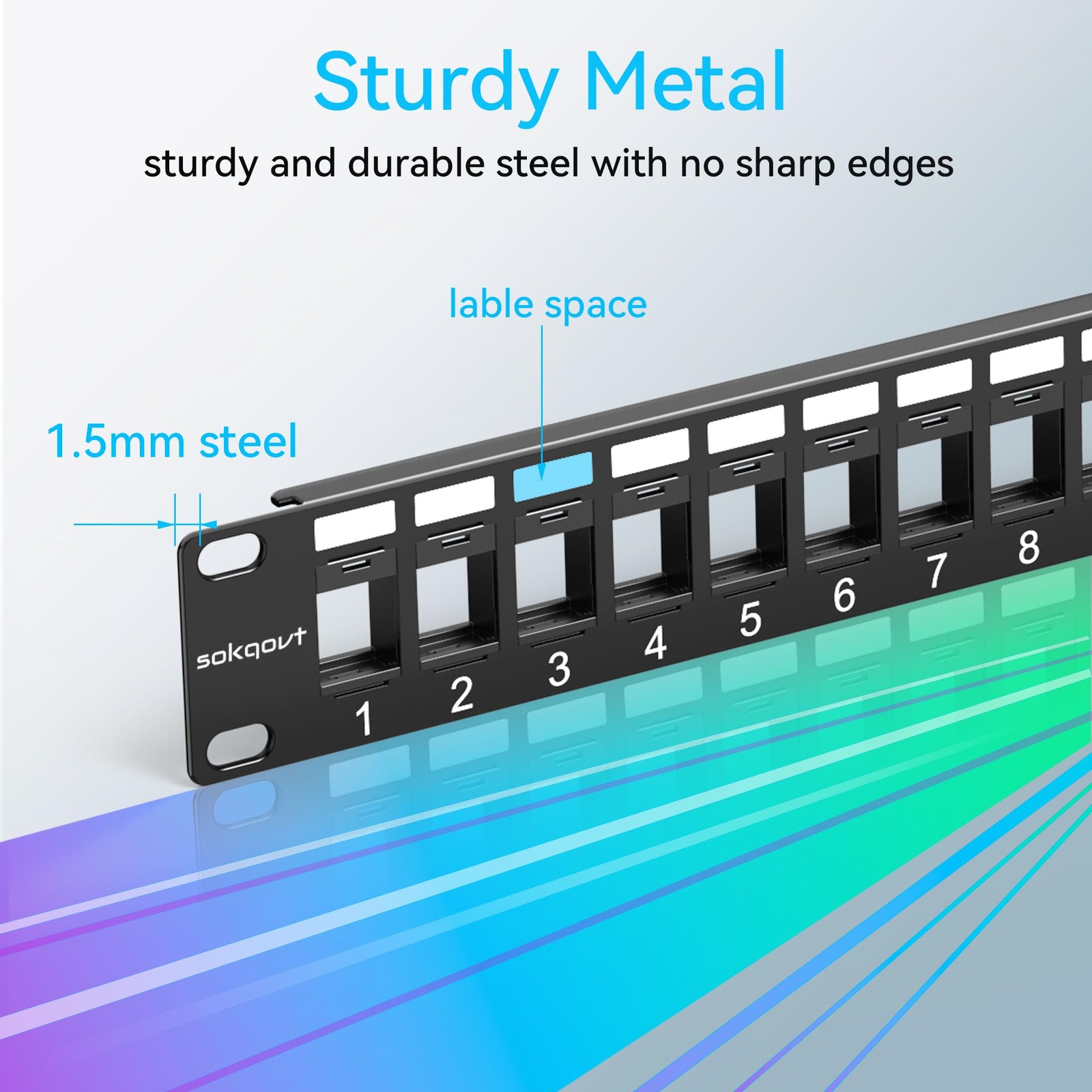 24 Port Blank Keystone Patch Panel with Snap-in Design Cat6 Network Patch Pan...