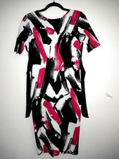 Vijo Couture Women Black, Pink, White  Casual Dress Size L Neckline in the back