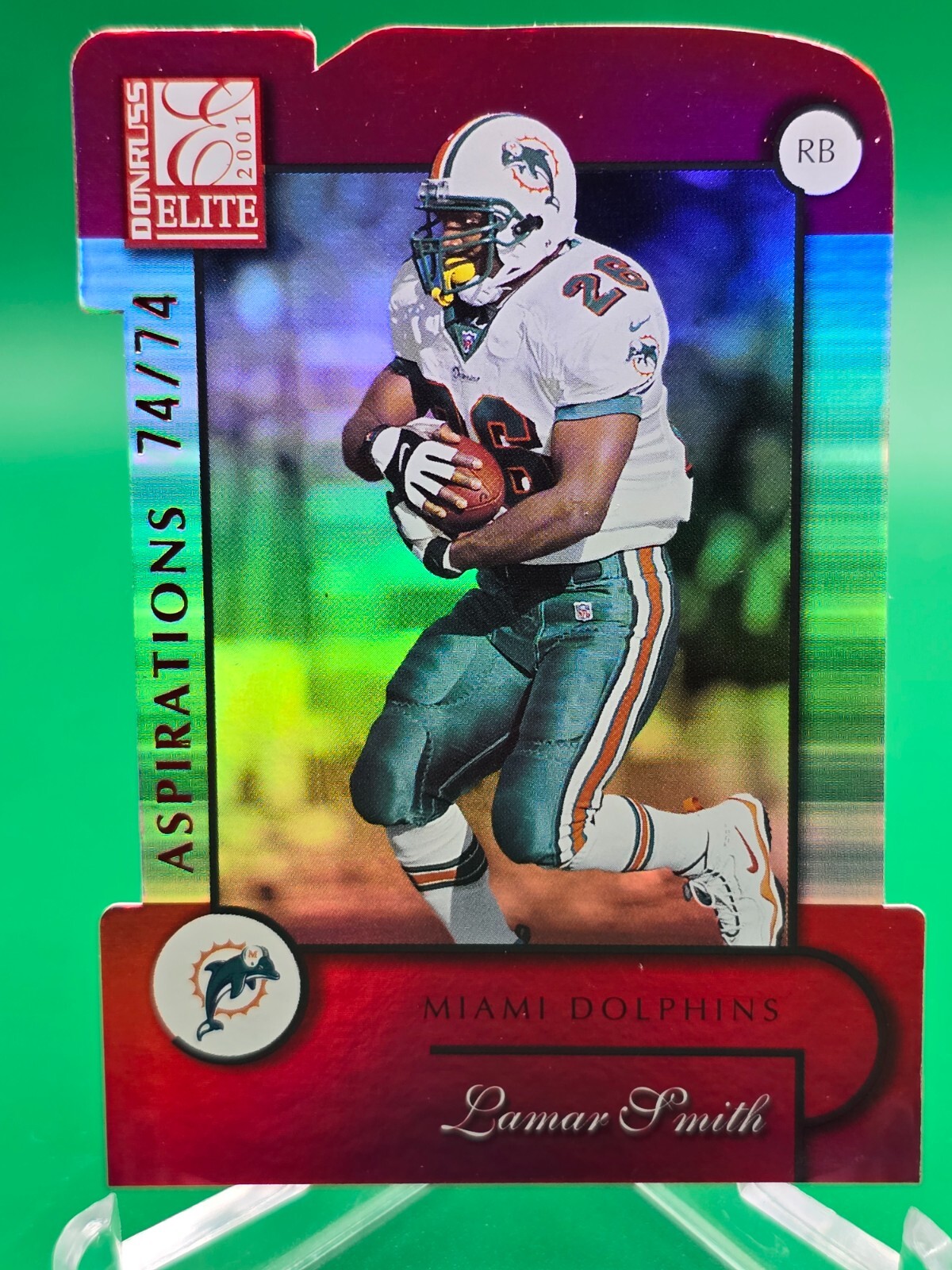 Lamar Smith 2001 Donruss Elite Aspirations SP LAST CARD SERIAL #74/74 Dolphins