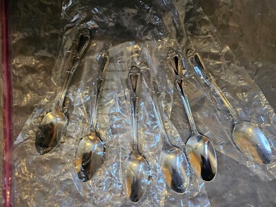 NEW 6 Piece WM A ROGERS DELUXE ONEIDA LTD fenway STAINLESS spoons Vtg