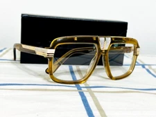 CAZAL Sunglasses Full Yellow Gold Crystal Translucent Frame Unisex Eyewear