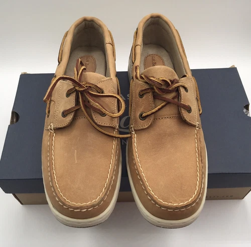 G.H. Bass Co Womens Bass Sailer Tan Leather Boat Shoes Size 10 M Tan Biege NIB