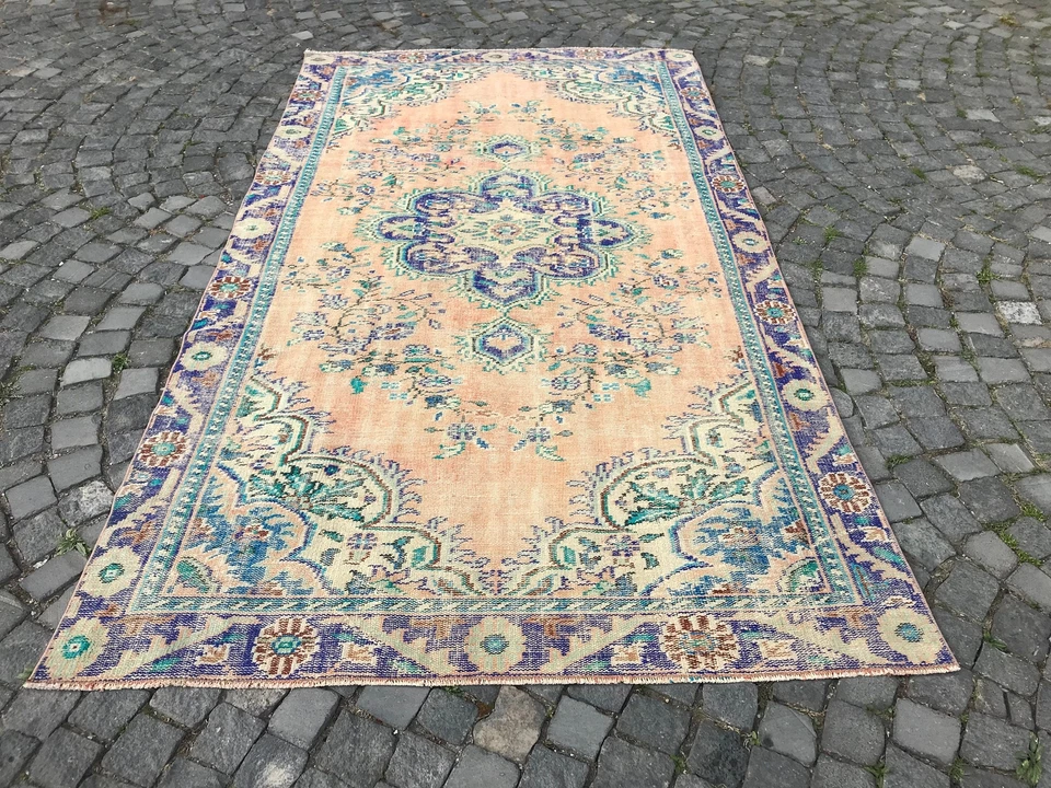 Turkish Antique rug Bohemian Area rug Oushak rug Vintage Rug Handmade Wool rug - Image 4 of 4