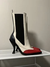 Thom Browne Women’s Pointed Chelsea Boot Curved Heels Shoes Size 37
