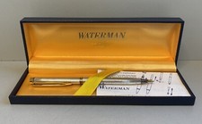 PENNA SFERA WATERMAN VINTAGE ARGENTATA DORATA DESIGN BALLPOINT PEN FUNZIONANTE