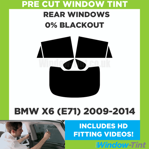 For BMW X6 (E71) 2009-2014 Pre Cut Window Tint Rear 0% Blackout Film - Picture 1 of 10
