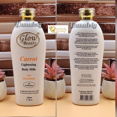 glutathione skin whitening body lotion with carrot oil Glow Beauty Carrot Lightening Body Milk Lotion 500ml With Glutathion 500ml  X1
