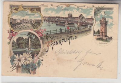 54964 Postcard Lithograph Greeting from Frankfurt an der Oder 1897