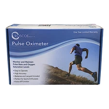 Roscoe Medical Fingertip Pulse Oximeter ~ Batteries and lanyard included