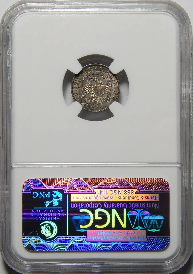 1831 NGC MS62 LM-6 CAPPED BUST HALF DIME - Image 4 of 4