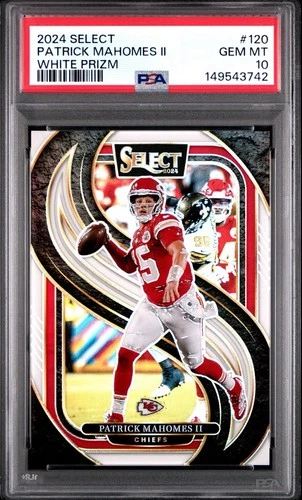 2024 Panini Select Patrick Mahomes 120 White Prizm Jersey # 15/35 PSA 10
