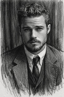 Actor Eric Dane Classic Vintage Retro Charcoal Sketch Picture Photo 4x6