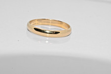 18ct Yellow Gold Heavy D Shape Wedding Band Ring 3mm Size P Birmingham 2008