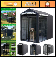 Heavy Duty Waterproof Dog Kennel Cover 8'x4'x6' with UV Protection  Mosquito Ne