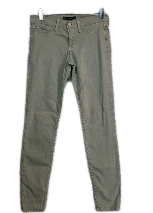 Flying Monkey Jeans Womens 29 Olive Green Midrise Stretch USA Modern Skinny Chic