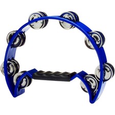 Stagg Double Row Cutaway Tambourine with 16 Jingles Blue