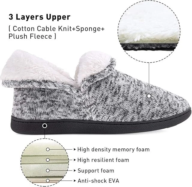 VONMAY Women's Slippers Boots Memory Foam Fuzzy Booties House Shoes Winter Warm - Image 3 of 4
