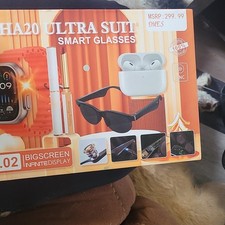 DMES HA20 Ultra Suit Smart Glasses Set, Bands, Earbuds, Bluetooth USB