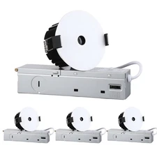 4 Pack 3 Inch 10W 5CCT LED Micro Pinhole Recessed Lights with J-Box