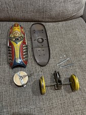 Vintage Japan Tin Rocket 8 Friction Toy Race Car 12” Parts