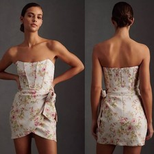 V. Chapman Nasturtium Mini corset Dress Size 10 Romantic floral Valley Rose chic