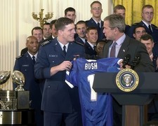 Presented with Football Jersey George W Bush 8x10 Glossy Photo Print HT5193116