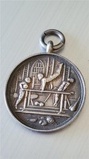 Vintage 1945 Silver Fob Medal Figural View of Gymnasium Birmingham Hallmark