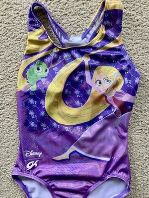 GK Elite DISNEY PRINCESS Leotard Gymnastics RAPUNZEL & PASCAL Purple