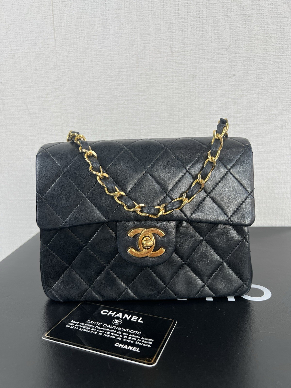 Chanel Leather Classic Flap Chain Shoulder Bag Black