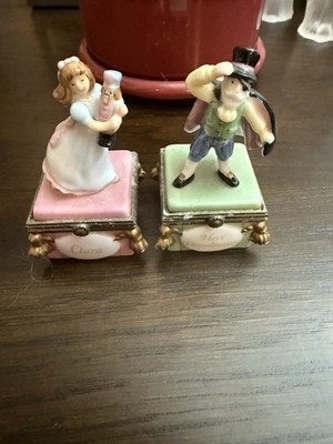 PHB Porcelain Hinged Trinket Box Clara & Drosselmeyer  Nutcracker Christmas