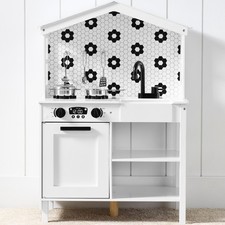 Best Choice Products Pretend Play Wooden Farmhouse Kitchen Set Storage 5