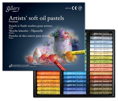 MUNGYO Gallery Artists' Soft Oil Pastels Professional, 48 Assorted Colors, Vi...