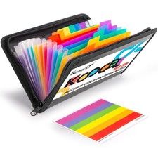 13 Pockets Expanding Accordion File Organizer Coupon Receipt Holder with Zipper
