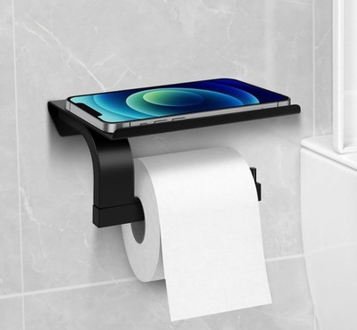 Badezimmer Toilettenpapier Rollenhalter Wandmontage mit Handy Aufbewahrung Regal