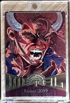 1995 MARVEL METAL SILVER FLASHER CARD 51 RAVAGE 2099.