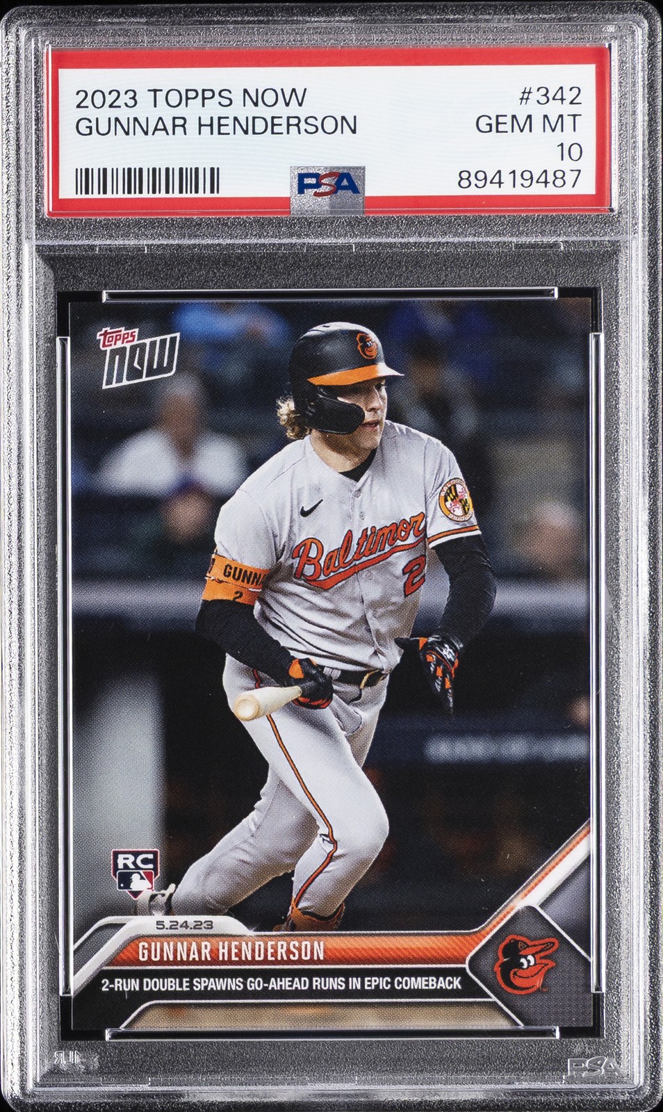 2023 TOPPS NOW #342 GUNNAR HENDERSON ROOKIE RC PSA 10