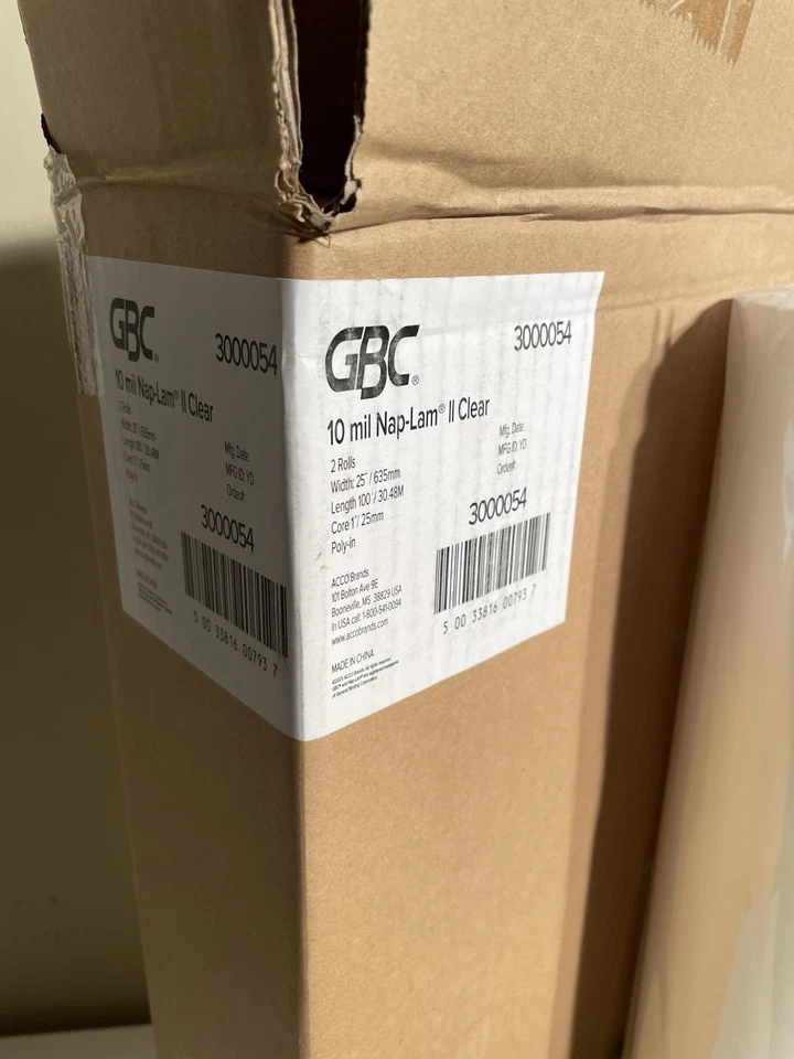 (CANTIDAD 2 Rollos) GBC 300054 NAP II - Película Lam Roll, 10 mil, 25" x 100 pies, Transparente Foto 4 de 4