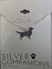 Golden Retriever Dog Fine Silver Plated Women's Necklace - Christmas Idea NWT