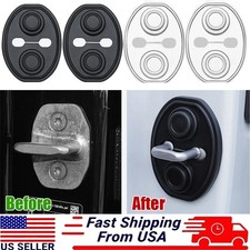 4pcs Silicone Car Auto Door Lock Cover Door Latch Protection Black / White