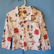 Peanuts Flannel 2-piece Charlie Brown Christmas Pajamas Set Kids Size 6 Unisex