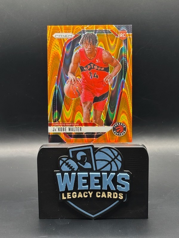 2024-25 Panini Prizm Orange Seismic #223 Ja’Kobe Walter Raptors /199