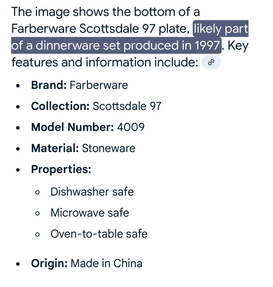 Platos de colección Farberware 1997 Scottsdale #4009 gres tamaños 6,5 "7,5" 10,5" Foto 2 de 4