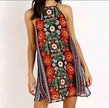Show Me Your Mumu Dress Byron Mexicali Large Floral Brights Mini Rainforest